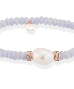 Pulseras Marina Garcia | Pulsera Naya Perla En Plata Rosa