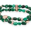 Pulseras Marina Garcia | Pulsera Samsara Verde En Plata Rosa