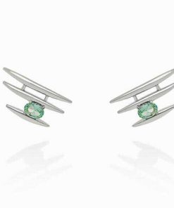 Pendientes Marina Garcia | Pendiente Trepador Galaxy Triple Verde En Plata