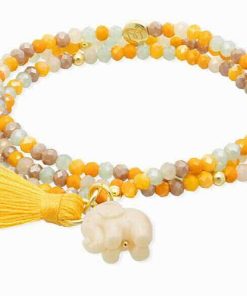 Pulseras Marina Garcia | Pulsera Zen Mostaza Con Elefante