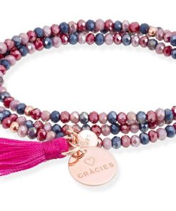 Pulseras Marina Garcia | Pulsera Zen Rosa En Plata Rosa