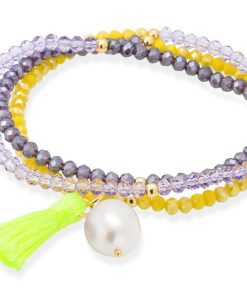 Pulseras Marina Garcia | Pulsera Zen Ne N Amarilla Con Perla