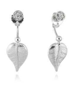 Pendientes Marina Garcia | Pendientes Leaves Blanco En Plata