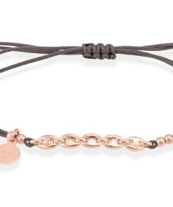 Pulseras Marina Garcia | Pulsera De Calabrote En Plata Rosa Con Macram