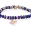 Pulseras Marina Garcia | Pulsera Bamboo Azul En Plata Rosa