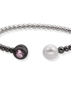 Pulseras Marina Garcia | Pulsera Maui Rosa En Plata Negra