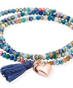 Pulseras Marina Garcia | Pulsera Zen Azul En Plata Rosa