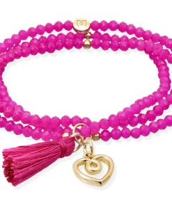 Pulseras Marina Garcia | Pulsera Zen Fucsia Con Charm Love