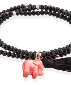 Pulseras Marina Garcia | Pulsera Zen Negro En Plata Rosa