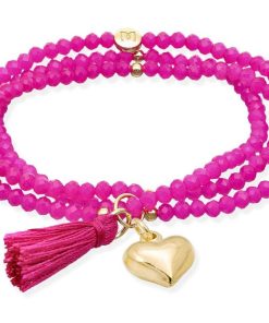 Pulseras Marina Garcia | Pulsera Zen Fucsia Con Coraz N