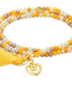 Pulseras Marina Garcia | Pulsera Zen Mostaza Con Charm Love