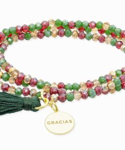 Pulseras Marina Garcia | Pulsera Zen Acebo Con Chapa Gracias