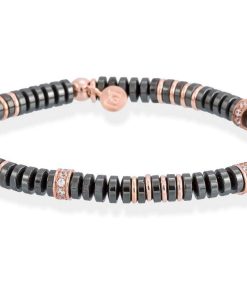 Pulseras Marina Garcia | Pulsera Matt Gris En Plata Rosa