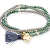 Pulseras Marina Garcia | Pulsera Zen Verde En Plata Dorada