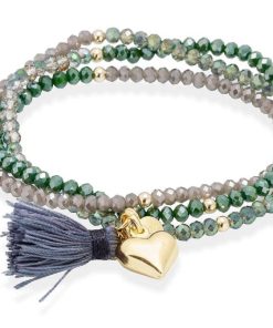 Pulseras Marina Garcia | Pulsera Zen Verde En Plata Dorada