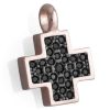 Colgantes Marina Garcia | Colgante Cruz Pave Negro En Plata Rosa