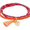 Pulseras Marina Garcia | Pulsera Zen Ne N Naranja Con Charm Love