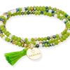 Pulseras Marina Garcia | Pulsera Zen Ne N Pistacho Con Chapa Gr Cies