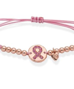 Pulseras Marina Garcia | Pulsera Solidaria Rosa En Plata Rosa