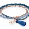 Pulseras Marina Garcia | Pulsera Zen Azul En Plata Rosa