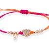 Pulseras Marina Garcia | Pulsera De Calabrote Con Pav De Circonitas Y Macram En Plata Rosa