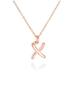 Gargantillas Marina Garcia | Colgante Letra X En Oro Rosa 18Kt