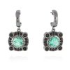 Pendientes Marina Garcia | Pendientes Retro Verde En Plata Negra