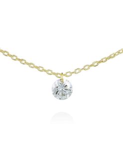 Gargantillas Marina Garcia | Collar Ballerina Oro Amarillo 18Kt Y Diamante 0,10 Qt A 42 Cm.