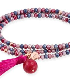 Pulseras Marina Garcia | Pulsera Zen Rosa En Plata Rosa