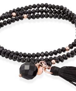 Pulseras Marina Garcia | Pulsera Zen Negro En Plata Rosa