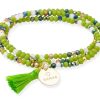 Pulseras Marina Garcia | Pulsera Zen Ne N Pistacho Con Chapa Danke