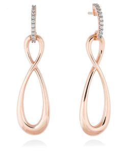 Pendientes Marina Garcia | Pendientes Eight Blanco En Plata Rosa