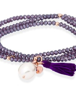 Pulseras Marina Garcia | Pulsera Zen Malva En Plata Rosa