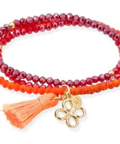 Pulseras Marina Garcia | Pulsera Zen Ne N Naranja Con Trebol