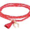 Pulseras Marina Garcia | Pulsera Zen Rojo En Plata Rosa