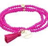 Pulseras Marina Garcia | Pulsera Zen Fucsia Con Chapa Gracias