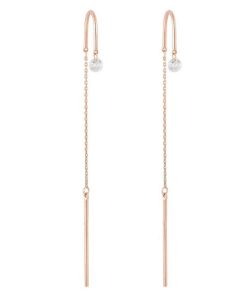 Pendientes Marina Garcia | Pendientes Largos Ballerina Oro Rosa 18Kt. Y Diamantes 0,14 Qt.