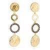 Pendientes Marina Garcia | Pendientes Circle Marr N En Plata Dorada