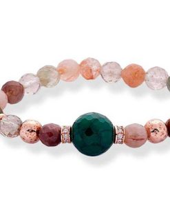 Pulseras Marina Garcia | Pulsera Chakra Verde En Plata Rosa