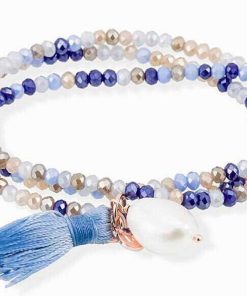 Pulseras Marina Garcia | Pulsera Zen Azul En Plata Rosa