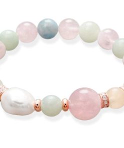 Pulseras Marina Garcia | Pulsera Aqua Perla En Plata Rosa