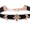 Pulseras Marina Garcia | Pulsera Velvet Negro En Plata Rosa