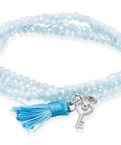 Pulseras Marina Garcia | Pulsera Zen Aguamarina Con Llave