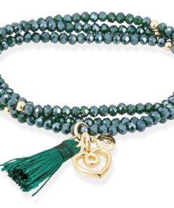 Pulseras Marina Garcia | Pulsera Zen Verde Con Charm Love