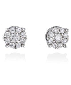 Pendientes Marina Garcia | Pendientes Novia Oro Blanco 18Kt. Y Diamantes