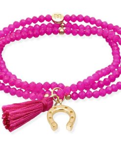 Pulseras Marina Garcia | Pulsera Zen Fucsia Con Herradura