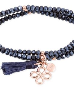 Pulseras Marina Garcia | Pulsera Zen Azul En Plata Rosa