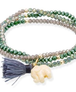 Pulseras Marina Garcia | Pulsera Zen Verde En Plata Dorada