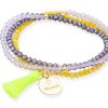 Pulseras Marina Garcia | Pulsera Zen Ne N Amarilla Con Chapa Mam