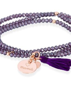 Pulseras Marina Garcia | Pulsera Zen Malva En Plata Rosa